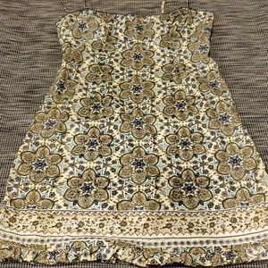 Max Studio Cream and Gold Floral Mini Dress